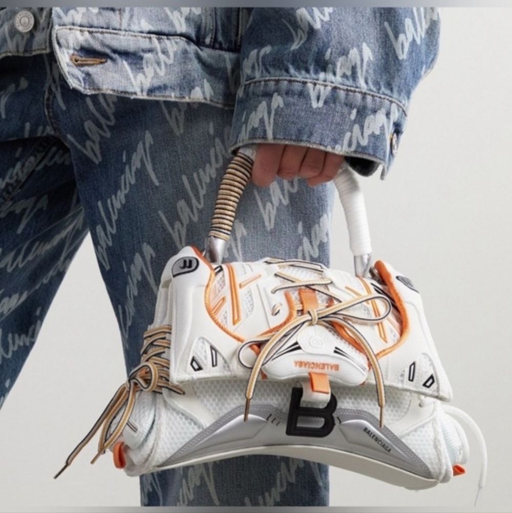 Balenciaga Sneakerhead White and Orange Bag